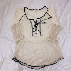 Super fun Sheer Polka-Dot shirt! 🖤